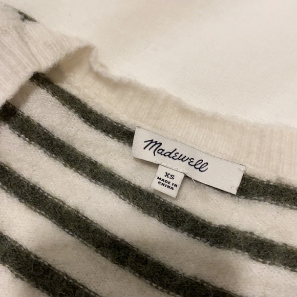 MADEWELL Stripped V-Neck Sweater - Picture 3 of 5